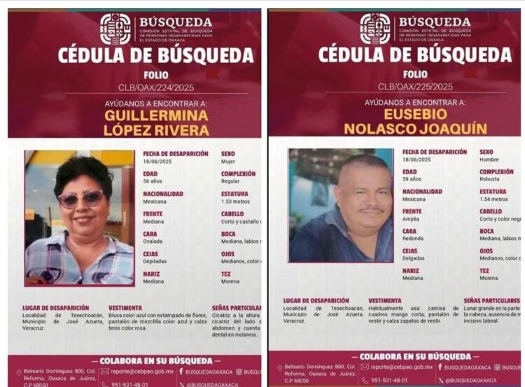 Autoridades de Oaxaca y Veracruz buscan con binomios caninos a pareja secuestrada