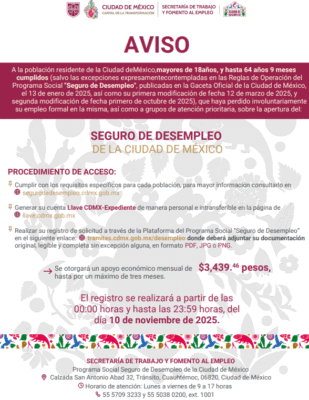 Abren convocatoria para el Seguro de Desempleo 2025