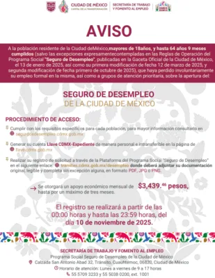 Abren convocatoria para el Seguro de Desempleo 2025