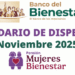 Concluye dispersión de pensiones de Bienestar entre el 24 y 27 de noviembre