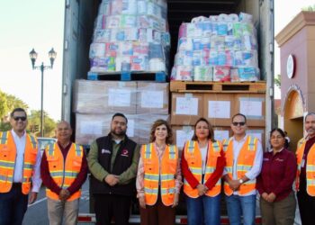 DIF Baja California envía más de 62 toneladas de ayuda a damnificados por lluvias. AMEXI Foto DIF Baja California