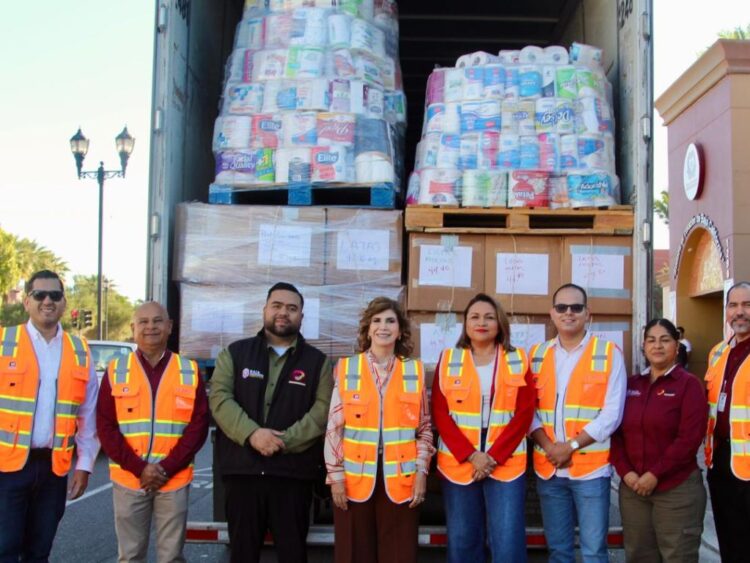 DIF Baja California envía más de 62 toneladas de ayuda a damnificados por lluvias. AMEXI Foto DIF Baja California