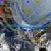 Mapa meteorológico que muestra los fenómenos climáticos del frente frío 13 afectando gran parte de México, con lluvias, vientos y bajas temperaturas.
