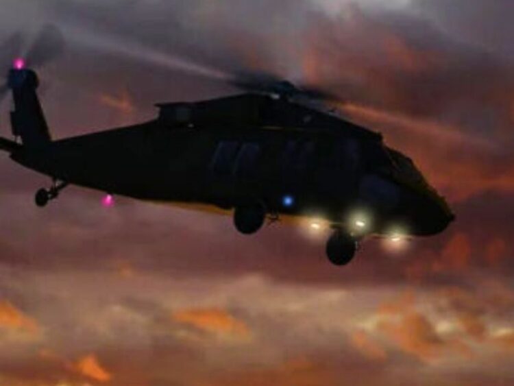 Helicóptero patrulla La Ruana, tras el asesinato de Arturo 'Cano' Torres, sobrino de Hipólito Mora. AMEXI