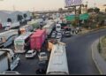 Estado de México, 3 de noviembre, 2025. Mantienen bloqueos en Arco Norte por protesta de transportistas. AMEXI / FOTO: Redes Sociales