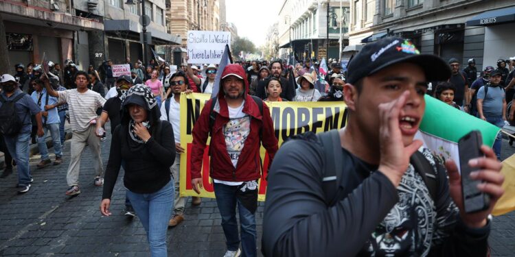 Marcha Generación Z del 20 de noviembre de 2025. AMEXI/Foto: Benjamín Flores