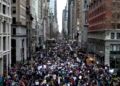 Protestas contra Trump en Nueva York. Violencia Foto Captura de video
