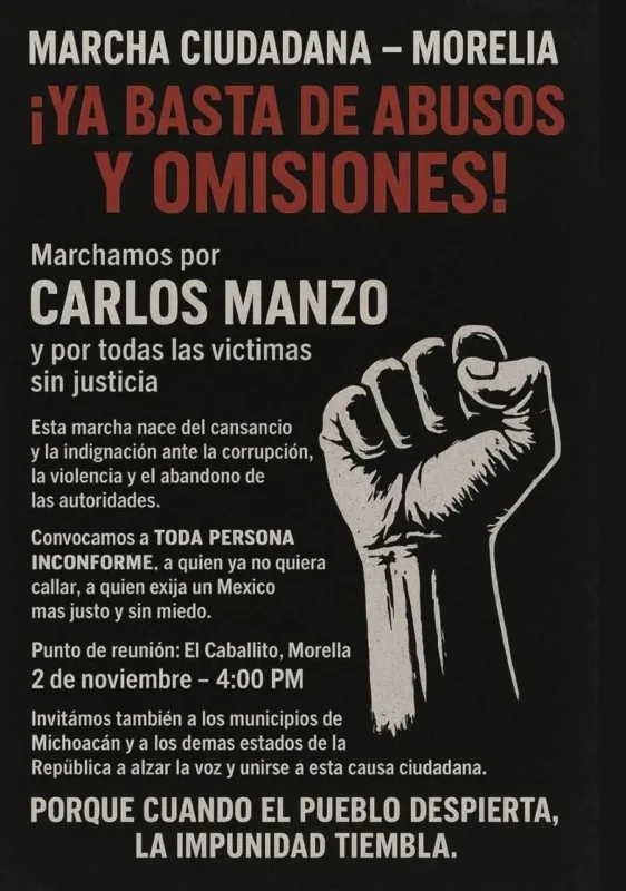 Convocan a marcha y misa por Carlos Manzo