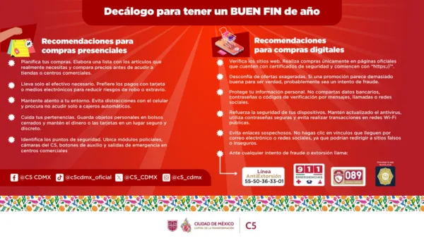 Presentan Decálogo de seguridad durante el Buen Fin 2025