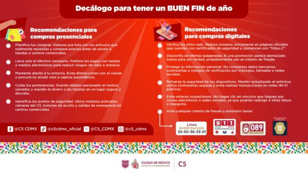 Presentan Decálogo de seguridad durante el Buen Fin 2025
