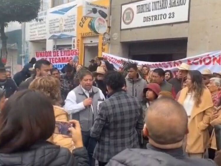 Cierre de Tribunal Agrario en Texcoco por protesta de ejidatarios. AMEXI