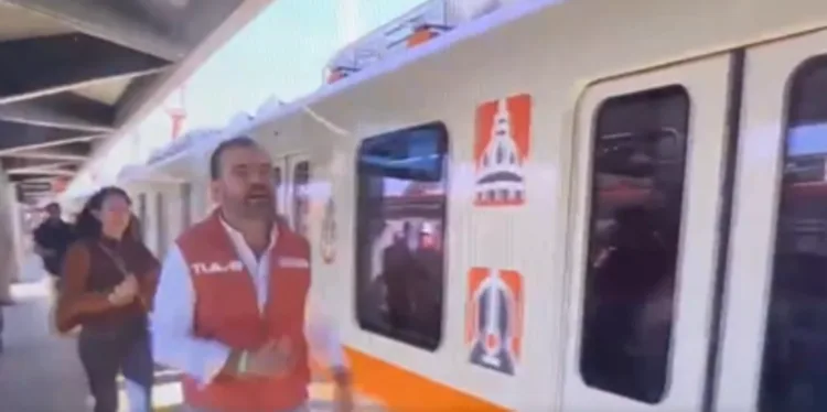 ¡Se le fue el tren! Alcalde de Tlajomulco, Jalisco, llega tarde a recorrido inaugural de la Línea 4