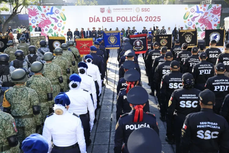 Clara Brugada reconoce labor policial para disminuir incidencia delictiva en la CDMX