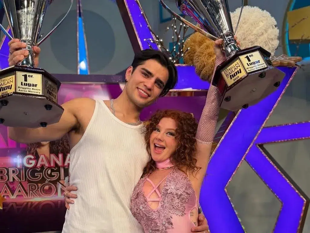 Briggitte Bozzo y Aarón Mercury se coronaron como los grandes ganadores del reality “Las Estrellas Bailan en Hoy”. | AMEXI/FOTO: @programahoy