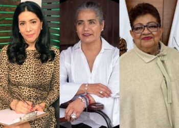 Terna Maribel Bojórquez Beltrán, Luz María Zarza Delgado, Ernestina Godoy Ramos, candidatas a la titularidad de la FGR. AMEXI Foto Especial