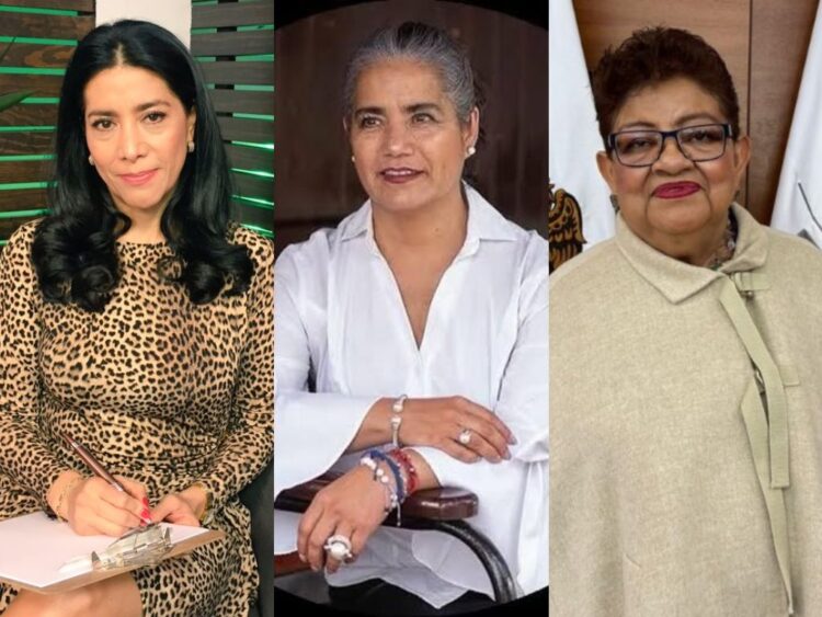 Terna Maribel Bojórquez Beltrán, Luz María Zarza Delgado, Ernestina Godoy Ramos, candidatas a la titularidad de la FGR. AMEXI Foto Especial
