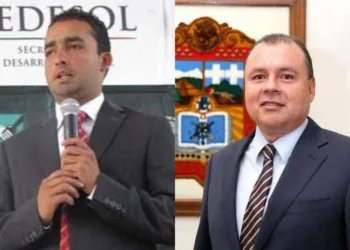 Estafa Maestra. Ricardo Mejía Zayas, exdirector general adjunto de la Unidad de Coordinación de Delegaciones de Sedesol, y José Francisco Monroy Gaytán, exrector de la UIEM. AMEXI Foto Especial