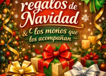 Regalo de Navidad envuelto con papel festivo y moño decorativo que simboliza unión, cariño y generosidad.