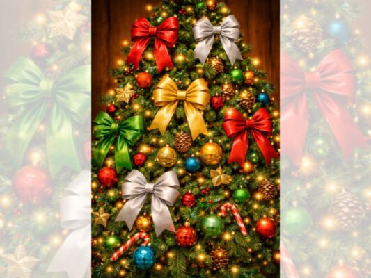 Regalo de Navidad envuelto con papel festivo y moño decorativo que simboliza unión, cariño y generosidad.