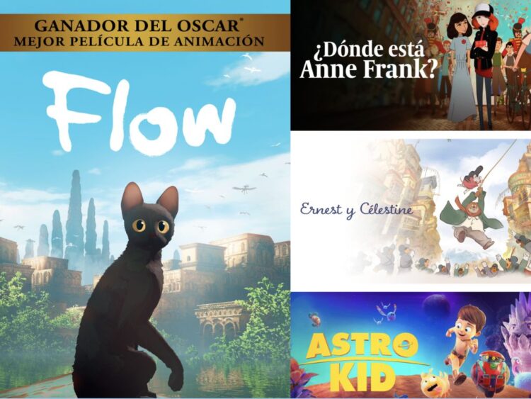 Ilustración de varias películas animadas disponibles en Filmelier+, recomendadas para ver en familia durante las vacaciones desde Amazon Prime Video