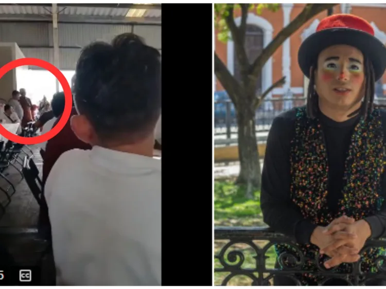 El payaso Pichurris golpea a un trabajador durante una posada empresarial en Campeche.