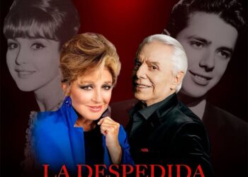 Póster oficial de la gira de Angélica María y Enrique Guzmán mostrando el show del 14 de febrero en el Teatro Metropólitan, destacando la música, la nostalgia y la complicidad de la pareja.