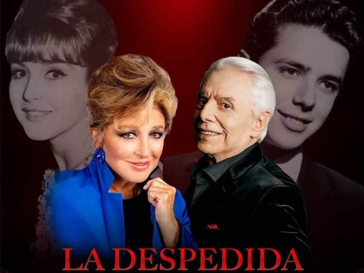 Póster oficial de la gira de Angélica María y Enrique Guzmán mostrando el show del 14 de febrero en el Teatro Metropólitan, destacando la música, la nostalgia y la complicidad de la pareja.