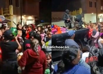 CJNG reparte juguetes en Michoacán.