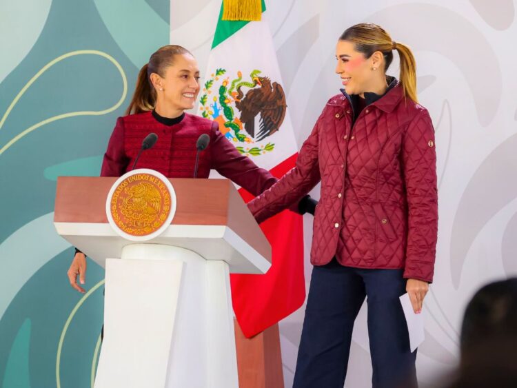 Claudia Sheinbaum, de gira por BC, expreso que su gobierno respalda la administración de Marina del Pilar Ávila. AMEXI