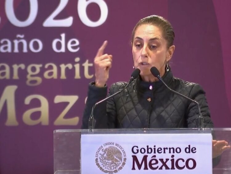 Claudia Sheinbaum, presidenta de México, en Reynosa, Tamaulipas. México, país soberano.