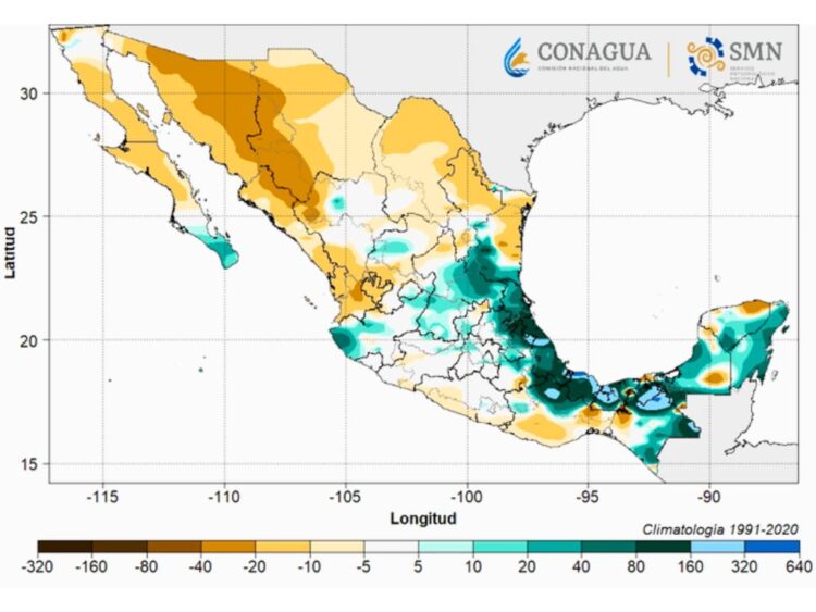 Clima en México para hoy 9 de enero. AMEXI Imagen Conagua SMN