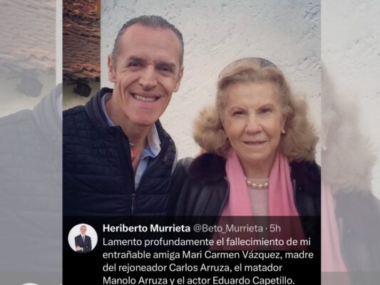 Heriberto Murrieta confirma en redes sociales el fallecimiento de María del Carmen Vázquez Alcaide, madre de Eduardo Capetillo.