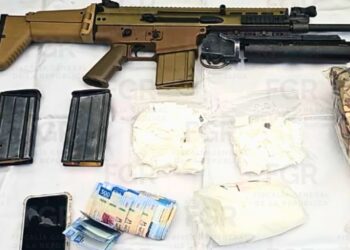 El arma de David N, detenido por acusación de venta de cocaína.
