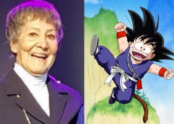 Gloria Rocha, actriz y directora de doblaje mexicana, junto a “Goku”, personaje al que dio voz en “Dragon Ball”
