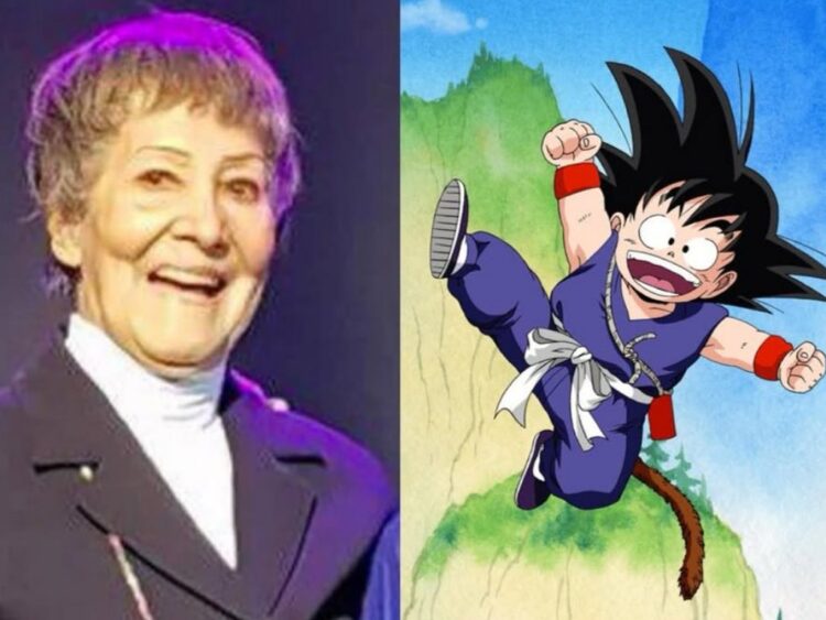 Gloria Rocha, actriz y directora de doblaje mexicana, junto a “Goku”, personaje al que dio voz en “Dragon Ball”