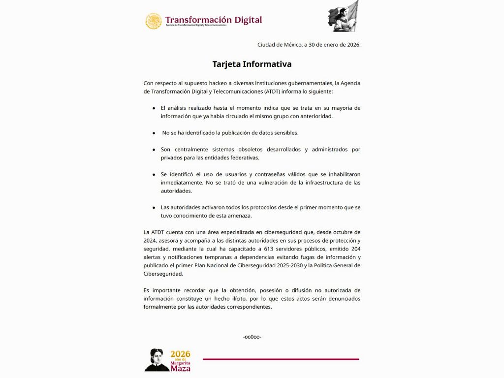 La tarjeta informativa de Transformación Digital. AMEXI