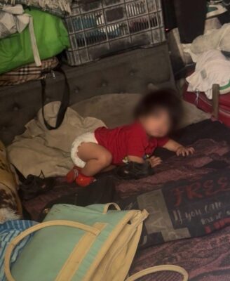 Policía rescata a bebé abandonado en choza de lámina en Ecatepec