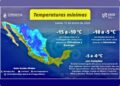 Pronóstico del clima en México para el jueves 14 de enero. AMEXI