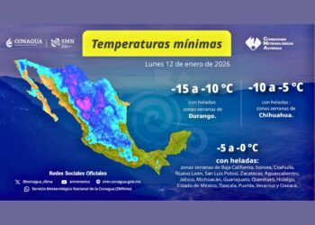 Pronósticos del clima en México en esta lunes 12 de enero. AMEXI