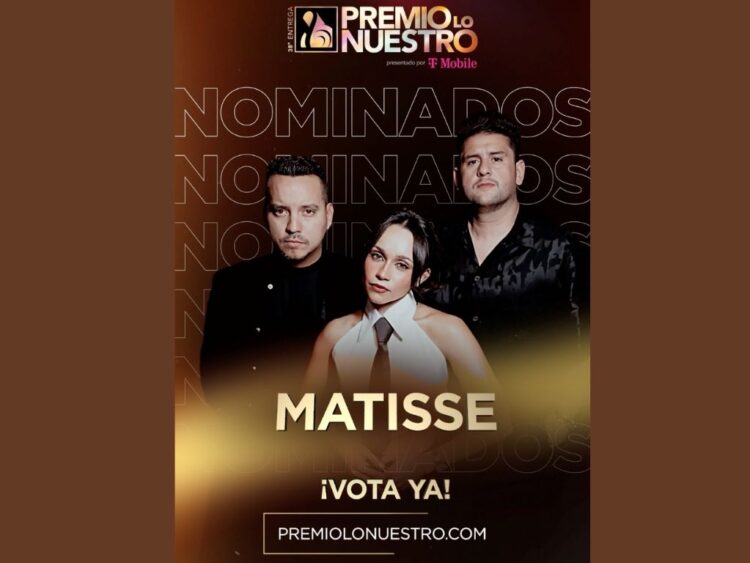 Integrantes de Matisse posan juntos tras recibir dos nominaciones a Premio Lo Nuestro 2026 en categorías pop.