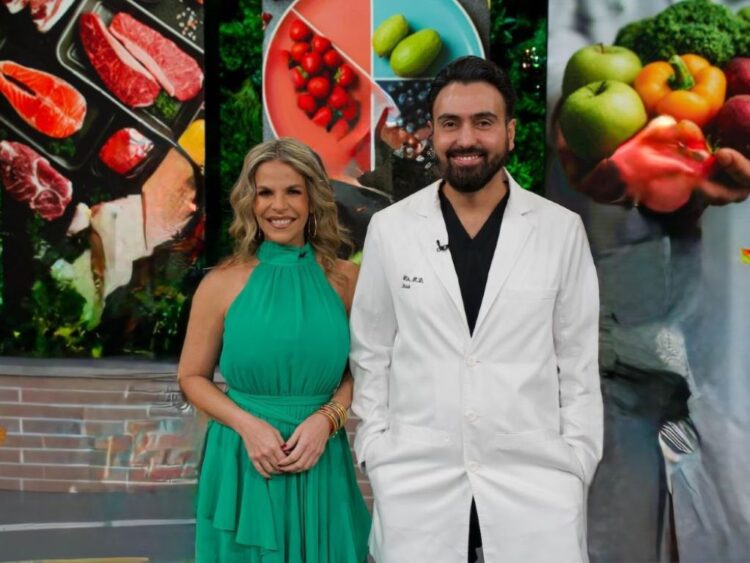 El Dr. Naim Dahdah y la nutricionista Adriana Martín durante un debate sobre alimentación sana y equilibrio nutricional.