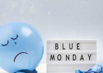 Ilustración conceptual del Blue Monday, con una persona reflexiva que simboliza el ánimo asociado al lunes más triste del año.