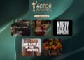 Escenario de los Actor Awards con estatuillas SAG-AFTRA y nombres de nominados destacados en cine y televisión.