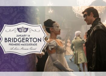 magen promocional de la serie Bridgerton que anuncia la Temporada del Amor y el estreno de la cuarta temporada con eventos y activaciones globales.