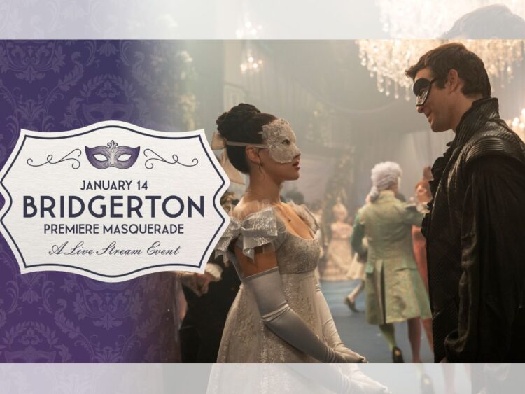 magen promocional de la serie Bridgerton que anuncia la Temporada del Amor y el estreno de la cuarta temporada con eventos y activaciones globales.