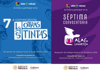 Ilustración de niñas y niños leyendo libros y cómics, representando las convocatorias literarias “Alas de Lagartija” y “Las Otras Tintas” de la Secretaría de Cultura.