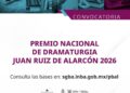 Imagen alusiva al Premio Nacional de Dramaturgia Juan Ruiz de Alarcón 2026, convocado por el INBAL y la Secretaría de Cultura de Guerrero.