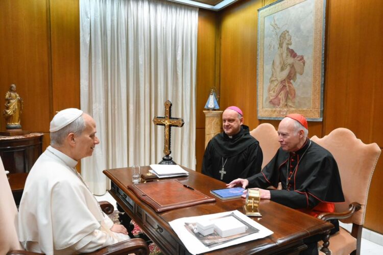 El Papa León XIV sostuvo una audiencia con el cardenal Carlos Aguiar Retes, arzobispo primado de México, informa la Arquidiócesis.