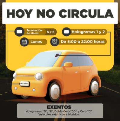 Hoy No Circula, para los Valles de Toluca y Santiago Tianguistenco