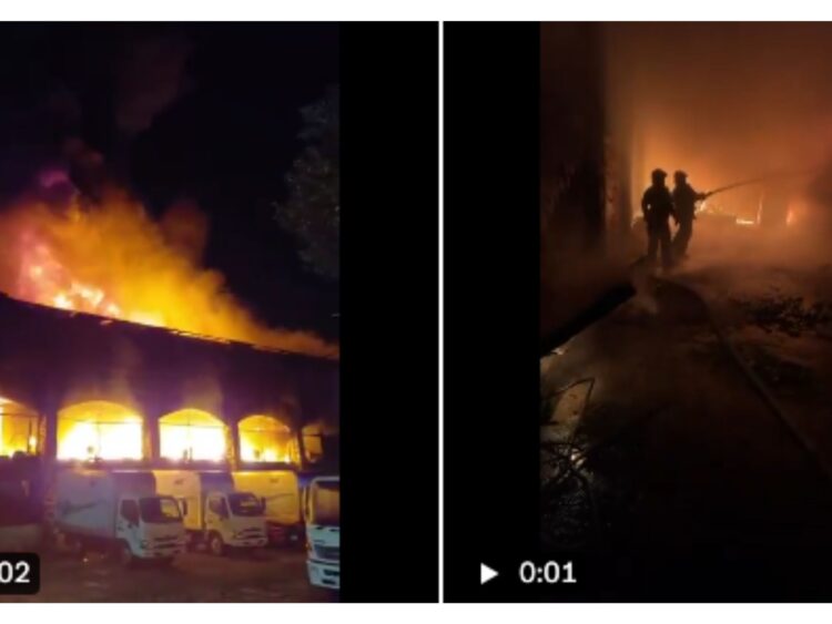 Los bomberos combaten el fuego y reportan un 55 por ciento de control del siniestro hasta el momento.